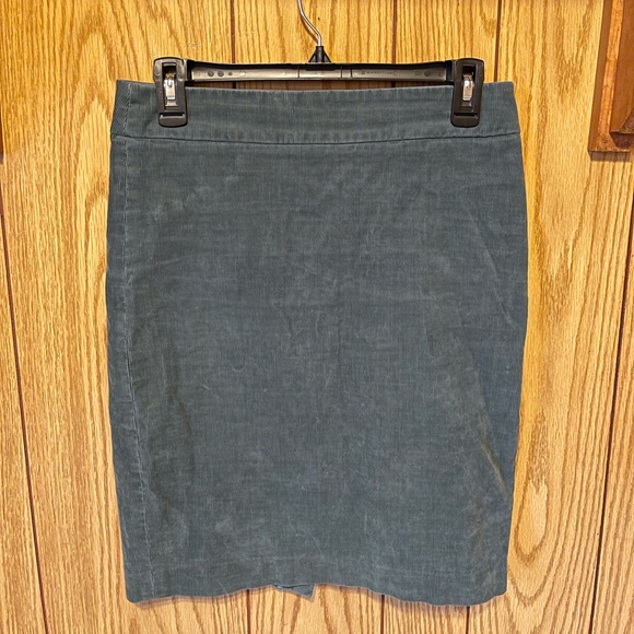 J Crew Teal Velvet Corduroy Pencil Jean Skirt Size 2 - Picture 9 of 13
